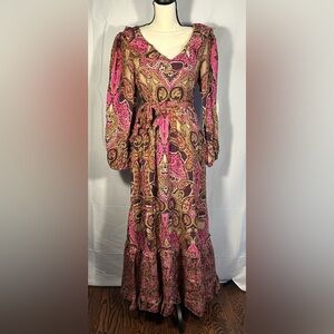 NWT A loves A Boho Linen Paisley Maxi Dress